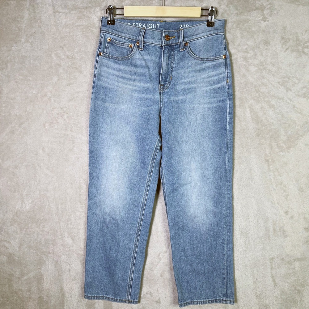 J.Crew Classic Straight Jeans 27P Light Wash Denim BA657